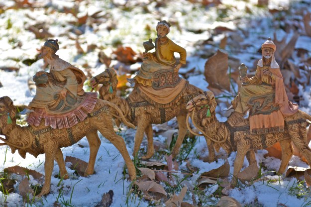 Caspar, Melchior, and Balthasar are from Aunt Ethel's nativity set. They are one of my favorite parts of Christmas.